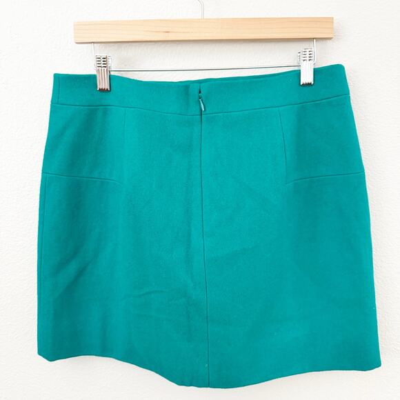 J. Crew | Wool Lined Kelly Green Short Pencil Straight Skirt Y2K Preppy | 12 - Picture 3 of 6